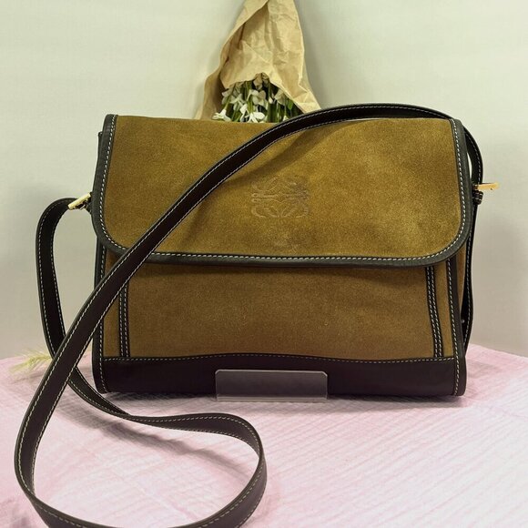 Loewe Olive and Black Crossbody Bag - Picture 1 of 15